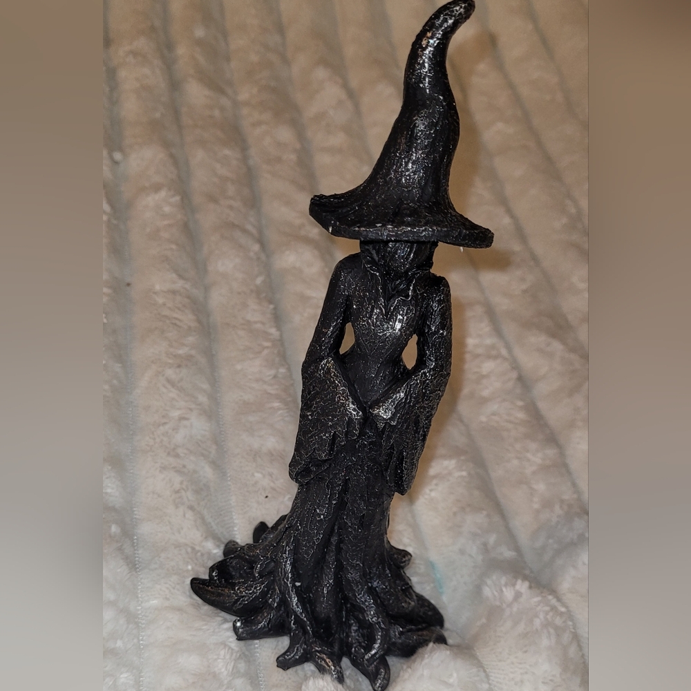Enchanting Mystical Black Forest Tree Witch Figurine 7.5"